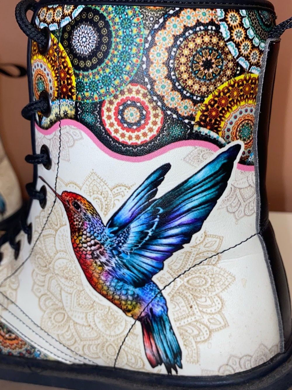 HUMMINGBIRD VINTAGE MADALA Vegan Leather Combat Boots Size 9 - Picture 5 of 10